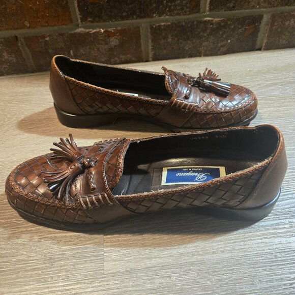 Vintage Bragano Italy Shoes Mens Sz 9.5 Brown Leather Dress Shoes Tassel Loafers
